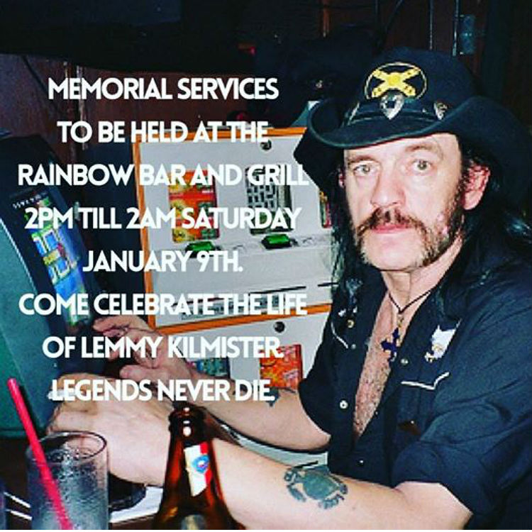 Late rock and roll hero Lemmy Kilmister honoured by favourite bar 
