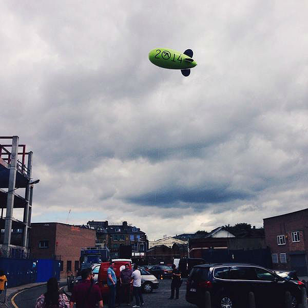 There's an Aphex Twin blimp flying over London