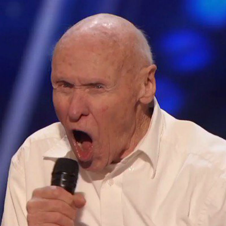 Drowning Pool Bodies sung by 82 year old man on America's Got Talent