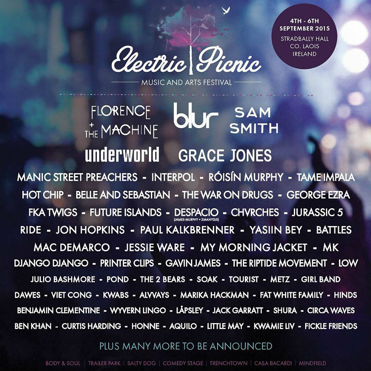 Blur & Sam Smith announced to headline Electric Picnic