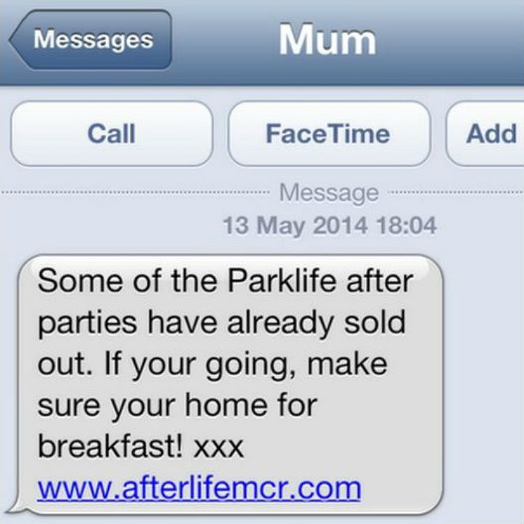 Parklife fined £70,000 for 'unacceptable' fake 'Mum' text message