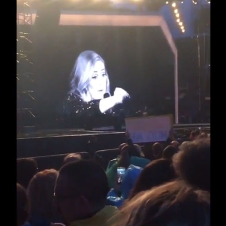 Adele tells off fan at gig for filming with video camera