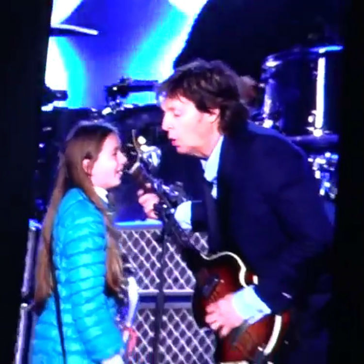 Paul McCartney invites 10 year old girl fan on stage in Argentina
