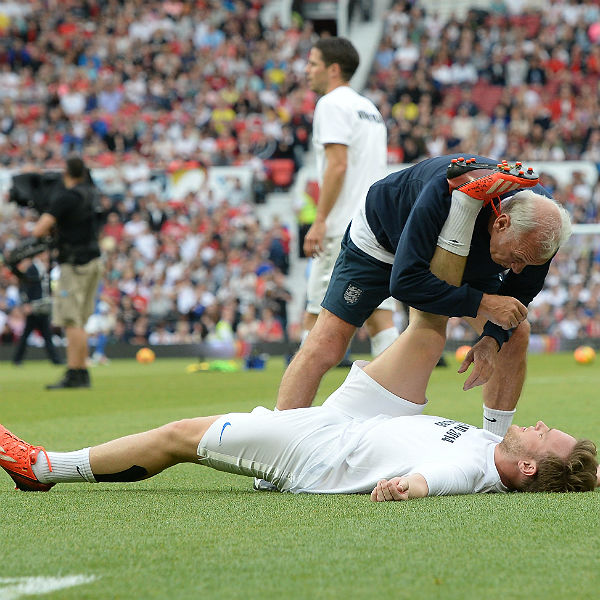 Watch: Olly Murs taken out by Jose Mourinho at Soccer Aid