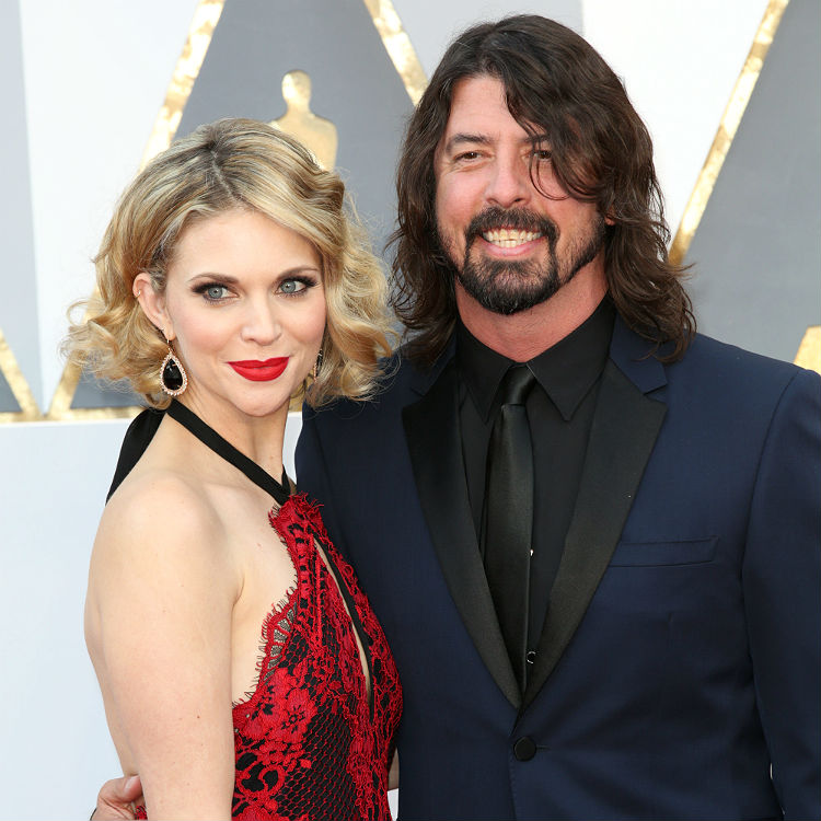 Dave Grohl wife at Oscars for David Bowie Alan Rickman Beatles cover