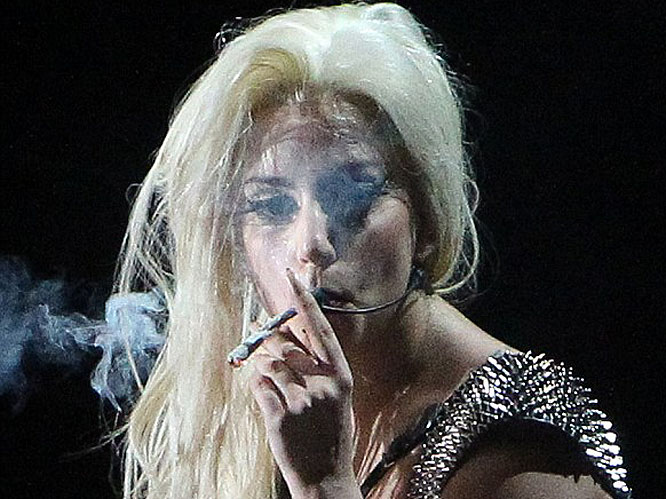 Lady Gaga's love of cannabis to inspire a 'stoner' album? Whilst performing in Amsterdam Gaga lit up a spliff on stage and decided to talk about 