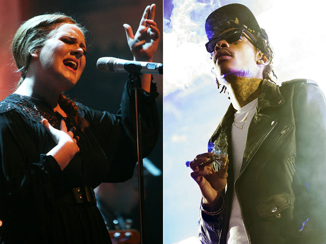 Adele x Wiz Khalifa: We never saw a collaboration between these two coming, but apparently it's happening - with Khalifa claiming the 'Someone Like You' singer will appear on a track on his upcoming Blacc Hollywood LP. It should be interesting, to say the least. 