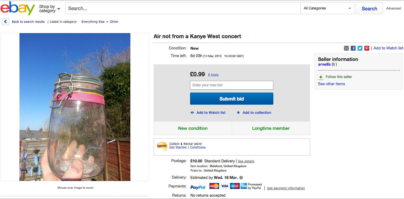 kanye west concert air for sale