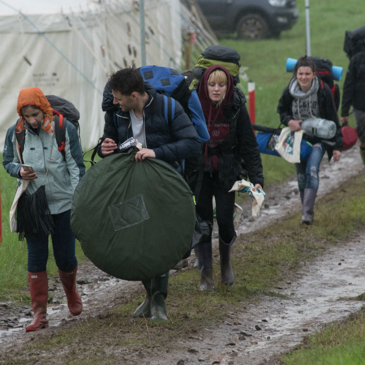 This is how miserable the Glastonbury site is looking right now